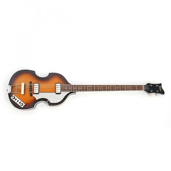 Custom Hofner Contemporary Semi-Hollow Body Violin Bass Guitar Dark Brown Burst + Case #1 image