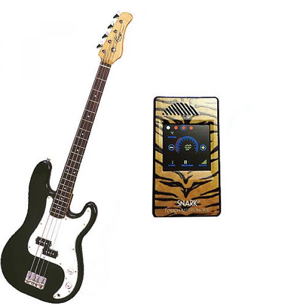 Custom Bass Pack-Black Kay Electric Bass Guitar Medium Scale w/Metronome (Tiger) #1 image