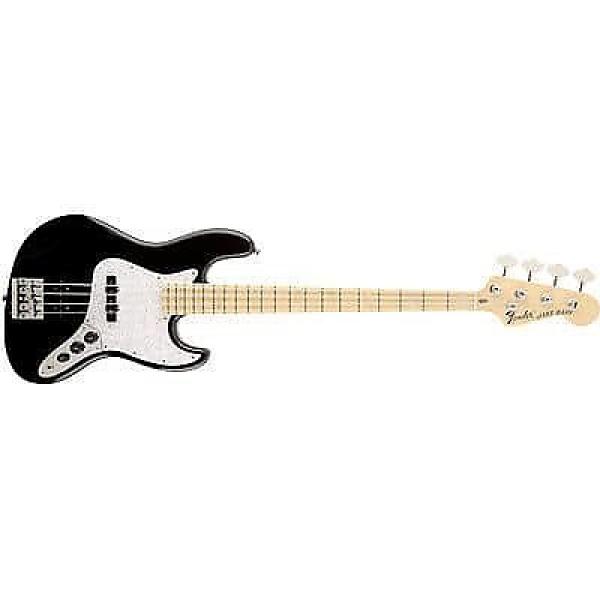 Custom Fender USA Geddy Lee Jazz 4-String Bass Guitar Maple Fingerboard Black + Case #1 image
