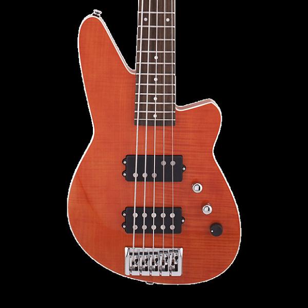 Custom Reverend Mercalli 5 String Bass - Rock Orange Flame Maple #1 image