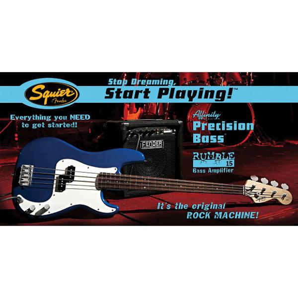 Custom Squier Affinity P Bass Electric Bass Pack - Metallic Blue #1 image