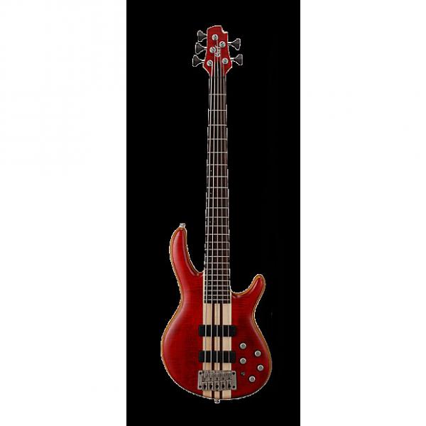 Custom Cort Artisan A5 Plus FMMH, Open Pore Black Cherry, Neck Thru, 5-String Bass, Free Shipping #1 image