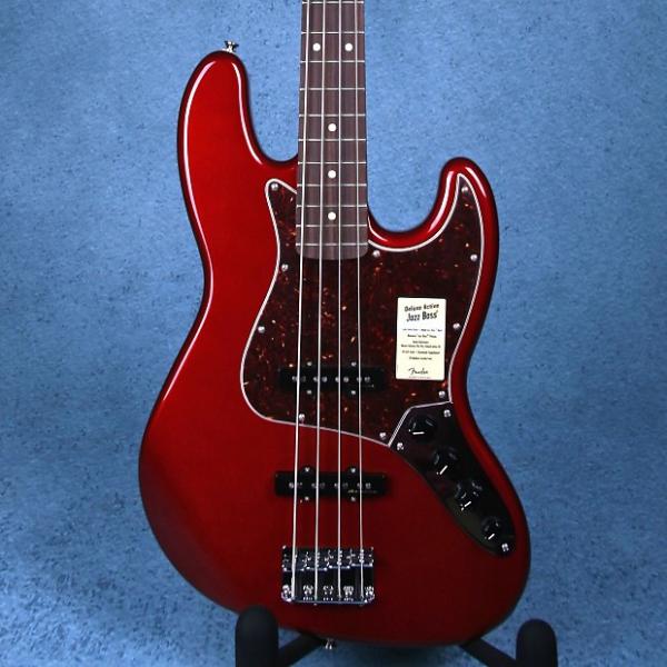 Custom Fender Deluxe Active Jazz Bass - 4 String Electric Bass Guitar - Candy Apple Red #1 image