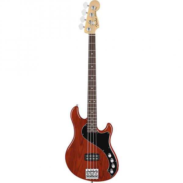 Custom Fender American Deluxe Dimension Bass IV Cayenne Burst Electric Bass w/ Case #1 image
