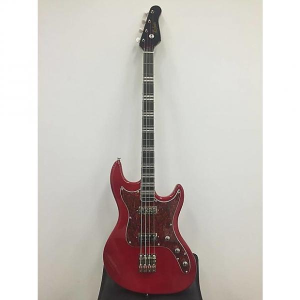 Custom Hofner Galaxie Four String Electric Bass Guitar in Metallic Red #1 image