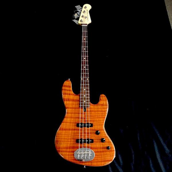 Custom Rare Lakland USA 44-60 Custom Flamed Redwood 4 String Jazz Bass #1 image