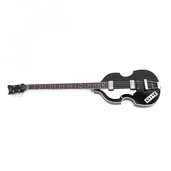 Custom Hofner HCT 500/1 Contemporary Left-Handed Violin Bass Guitar w/ Case Black #1 image