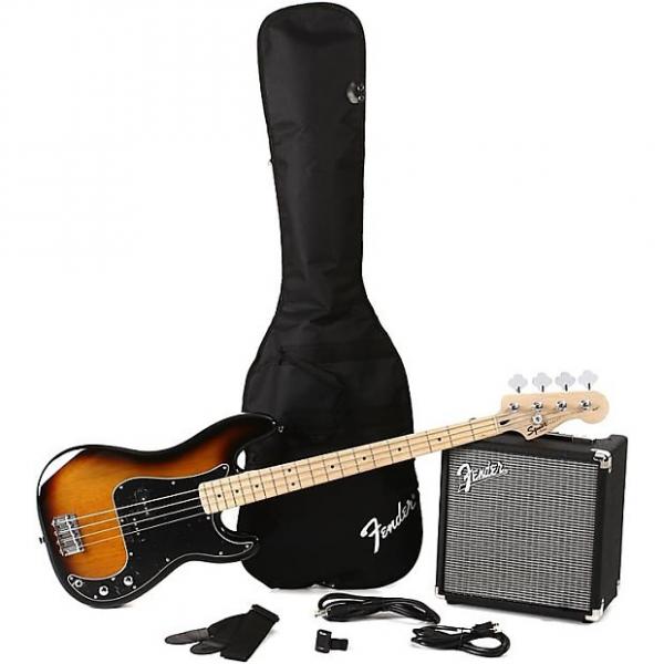 Custom Squier Precision Bass Pack with Rumble 15 Amplifier - Brown Sunburst #1 image