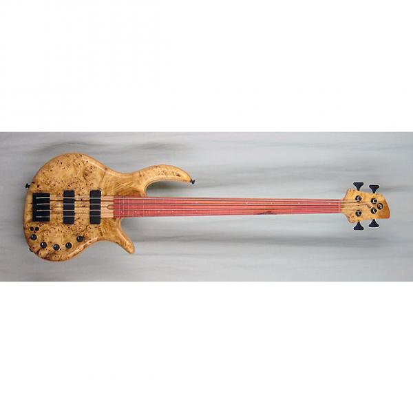 Custom Elrick Handcarved e-volution 4-String Bass Guitar, Gold Series, Pink Ivory Fretless Fingerboard #1 image
