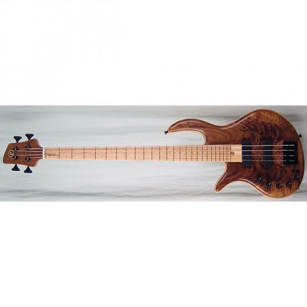 Custom Elrick Handcarved e-volution 4-String Bass Guitar, Gold Series, Birdseye Maple Fingerboard, Left-Han #1 image