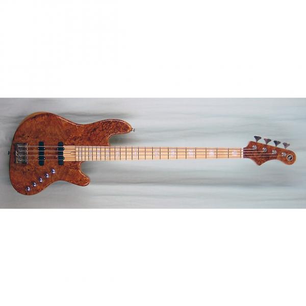 Custom Elrick Expat Handmade New Jazz Standard 4-String Bass Guitar, Clear Gloss Finish/Burl Maple Top #1 image