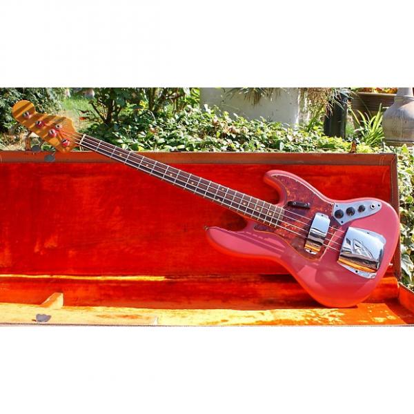 Custom Stunning Pre CBS 1963 Fender Jazz Bass Faded Fiesta &amp; Original Tolex Case #1 image
