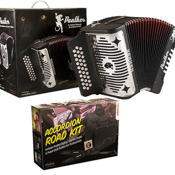 Custom Hohner Panther GCF Sol Acordeon w/Accordion Road Kit: Deluxe Bag, DVD, Ergoline Straps SAME DAY SHIP #1 image