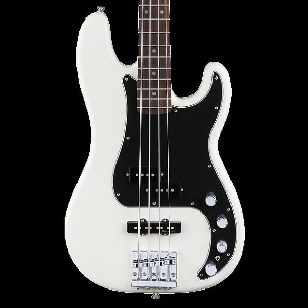 Custom Fender Deluxe Active Precision Bass with Rosewood Fingerboard - Olympic White with Gig Bag #1 image