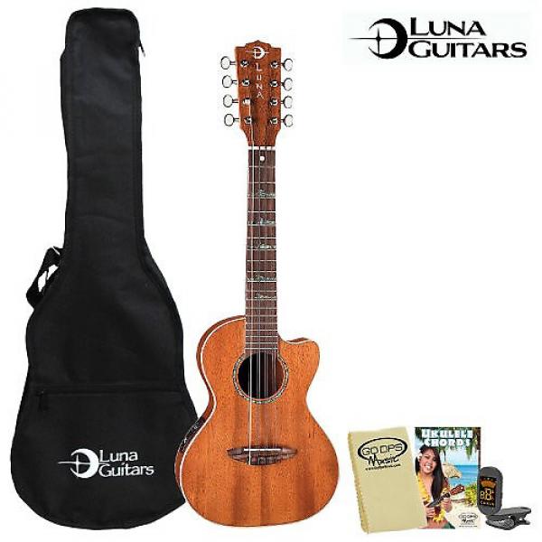 Custom Luna Guitars 8-String Tenor (UKE-HTT8) Electric Ukulele Kit - Includes: Gig Bag, Instruction Booklet, Cloth &amp; Tuner #1 image