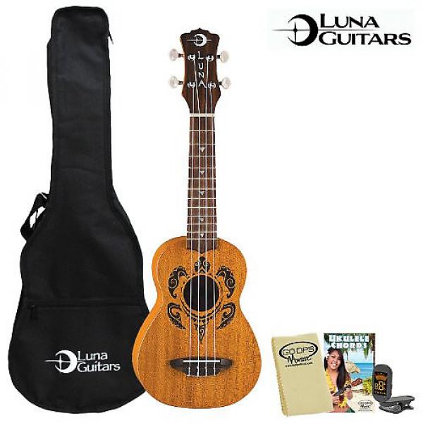 Custom Luna Guitars Honu Soprano (UKE-HONU) Ukulele Kit - Includes: Gig Bag, Quick Start Chord Guide, Cloth &amp; Tuner #1 image