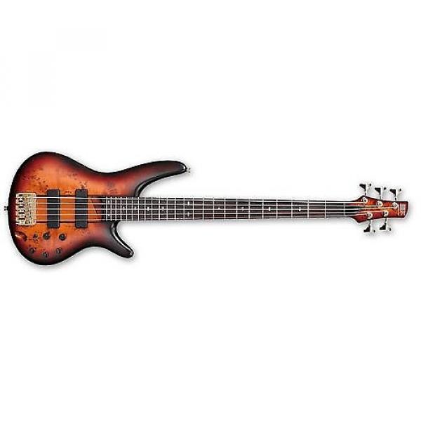 Custom Ibanez SR805 5-String Electric Bass Guitar (Aged Whiskey Burst Flat) Used #1 image