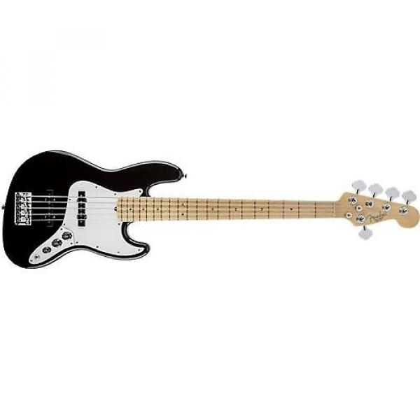 Custom Fender American Standard Jazz Bass V 5-String Bass Guitar (Black, Maple Fingerboard) Used #1 image