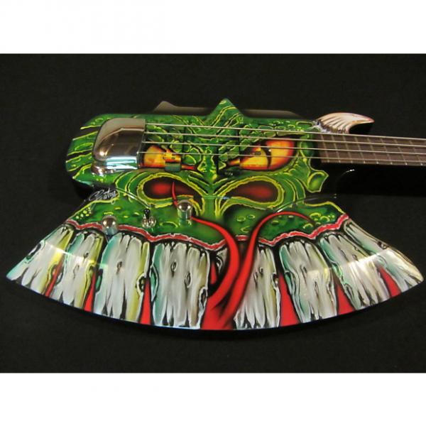 Custom Gene Simmons Cort Axe Bass - Custom Painted by Gentry Riley - Green Serpent #1 image