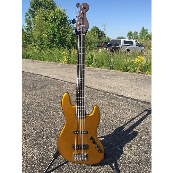 Custom Warmoth Custom 5-string Jazz bass 2016 Gold #1 image