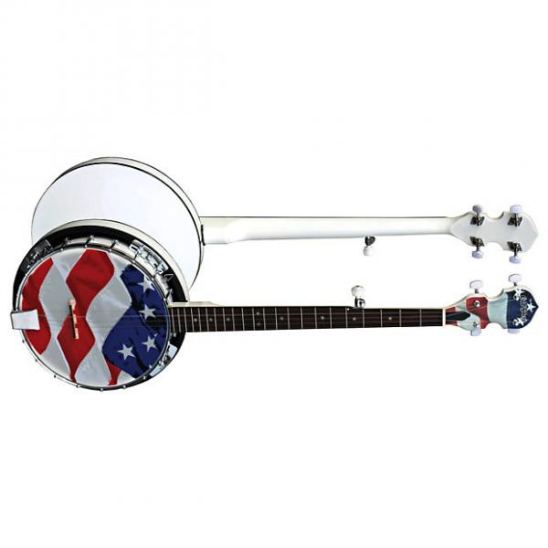 Custom Morgan Monroe USA-OGB 5-String Banjo American Flag REMO Head #1 image