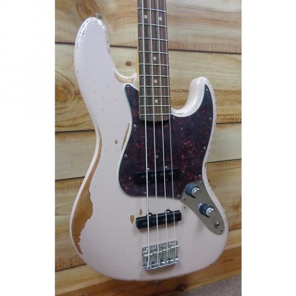 Custom New Fender® Flea Signature Jazz Bass® Road Worn Faded Shell Pink w/Gigbag #1 image