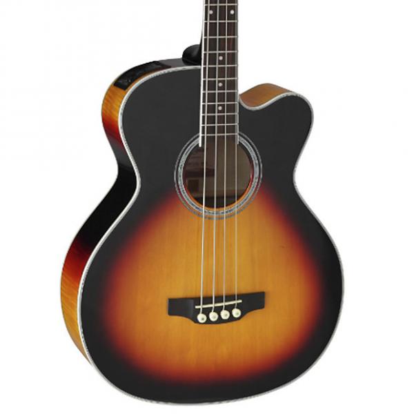 Custom Takamine GB72CE-BSB Jumbo Acoustic Electric Bass Guitar, Black Sunburst #1 image