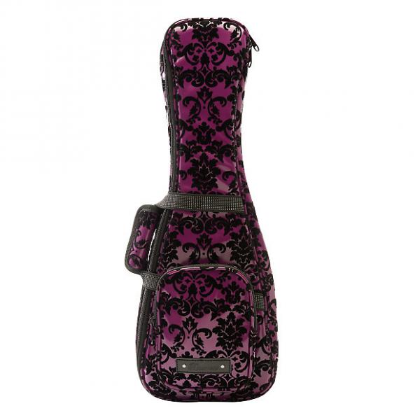 Custom Beaumont Stylish Purple Lace Soprano Ukulele Bag - Padded Designer Case #1 image
