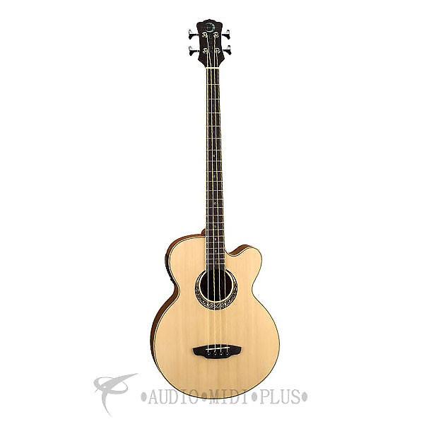 Custom Luna Muse Acoustic Electric 4 Strings Bass Guitar Satin Natural - MUSBASS-U - 00819998032708 #1 image
