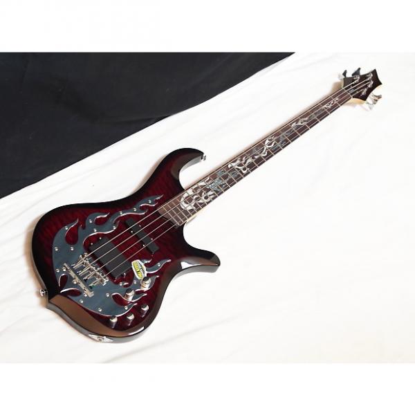 Custom TRABEN Phoenix 4-string BASS guitar NEW Blood Red w/ HARD CASE - Quilt Maple #1 image