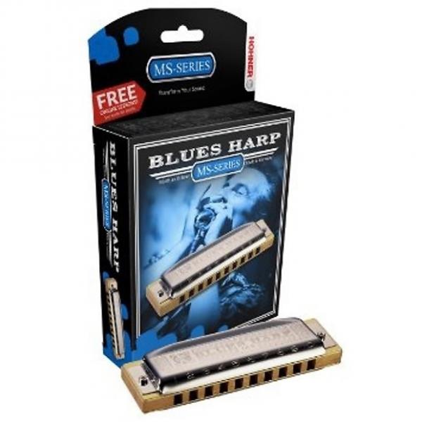 Custom HOHNER Blues Harp MS Harmonica Key Bb, Diatonic, Includes Case, 532BL-BF #1 image