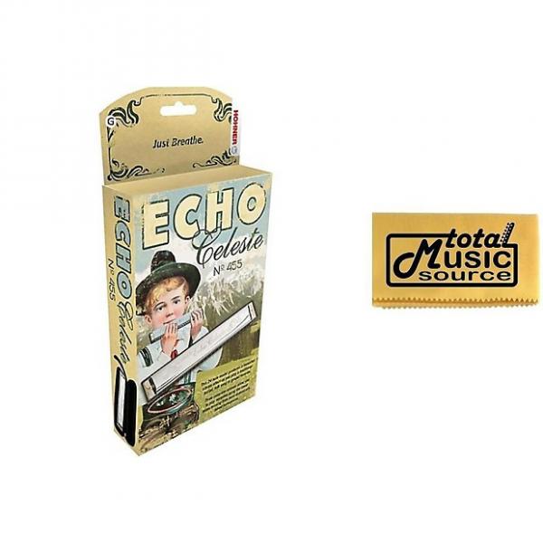 Custom Hohner 455 Echo Celeste Tremolo Tuned Harmonica Key of G, Includes Case &amp; TMS Polishing Cloth, 455BX-G PC #1 image