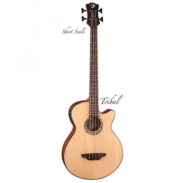 Custom LUNA Tattoo Spruce 30&quot; SCALE 4-string acoustic BASS guitar NEW -Tribal Rosette #1 image
