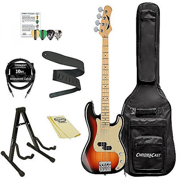 Custom Dean Guitars PARAMOUNT M TSB Paramount Maple Fingerboard Bass Guitar Kit with ChromaCast Accessories, 3 Tone Tobacco Sunburst #1 image