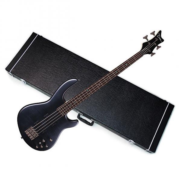 Custom DEAN Edge 4 Flame Maple 4-string BASS guitar NEW Trans Black Satin w/ HARD CASE #1 image