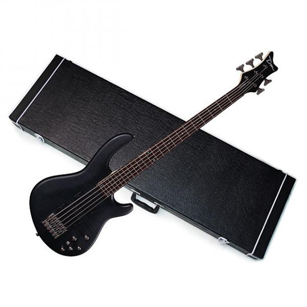 Custom DEAN Edge 5 Flame Maple 5-string BASS guitar NEW Trans Black Satin w/ HARD CASE #1 image