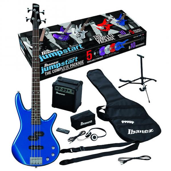 Custom Ibanez IJXB150BSLB Jumpstart Electric Bass Package with Starlight Blue Electric Bass #1 image