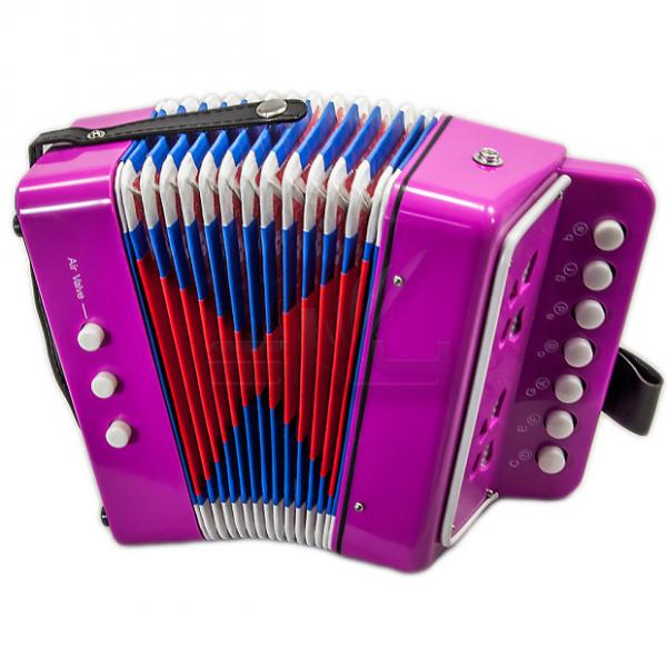 Custom SKY Accordion Hot Pink Color 7 Button 2 Bass Kid Music Instrument High Quality Easy to Play #1 image