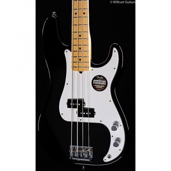 Custom Fender American Standard Precision Bass Black, Maple (078) #1 image