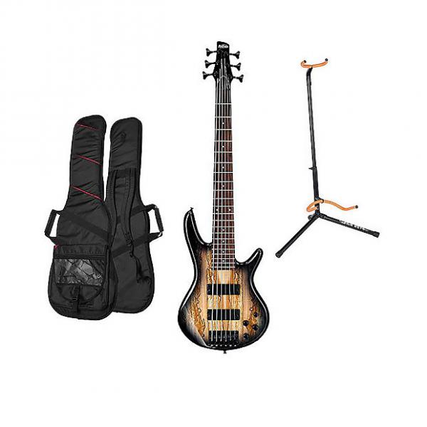 Custom Ibanez GSR206SM-NGT 6-String Electric Bass - Natural Grey Burst with Gig Bag and Stand #1 image