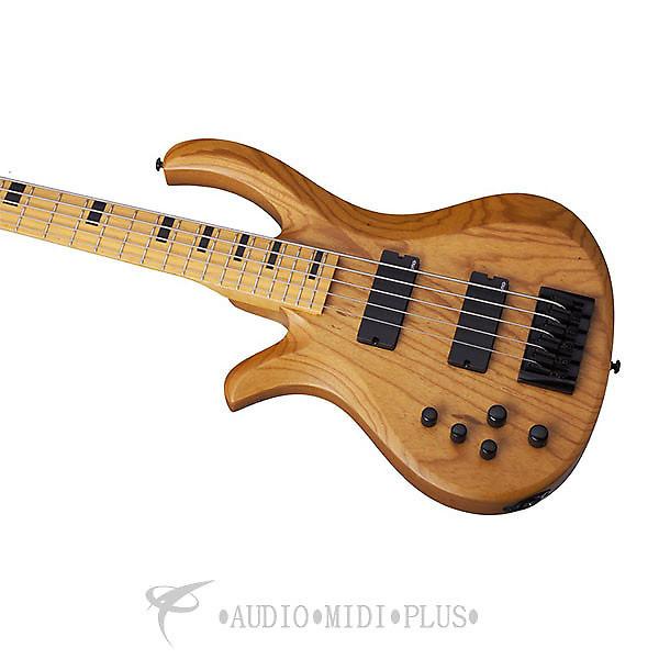Custom Schecter Riot-5 Session LH Maple Fretboard Electric Bass Aged Natural Satin - 2857 - 81544708072 #1 image