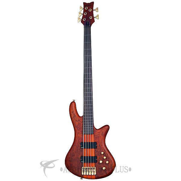 Custom Schecter Stiletto Studio-5 FL Left Handed Rosewood FB Bass Guitar Honey Satin - 2775 - 839212004342 #1 image