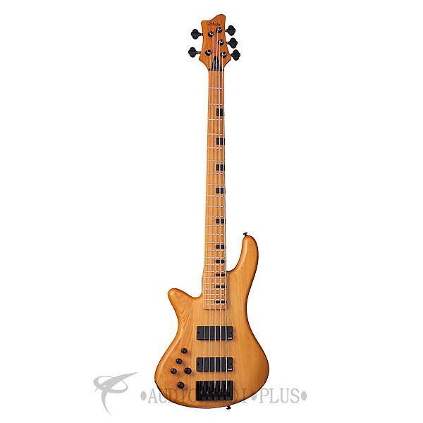 Custom Schecter Stiletto-5 Session Left Handed Maple Fretboard Electric Bass Aged Natural Satin - 2855 #1 image