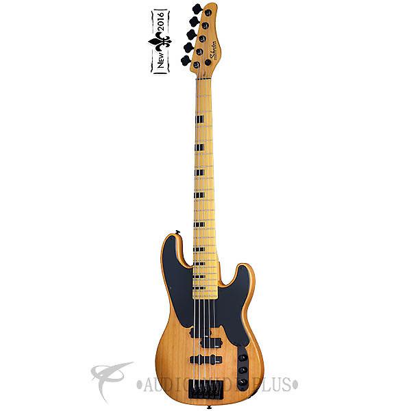 Custom Schecter Model-T Session-5 Maple FB Electric Bass Guitar Aged Natural Satin - 2847 - 815447020838 #1 image