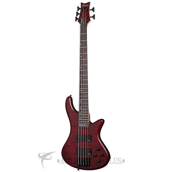 Custom Schecter Stiletto Custom-5 Rosewood Fretboard Electric Bass Vampyre Red Satin - 2538 - 839212006452 #1 image