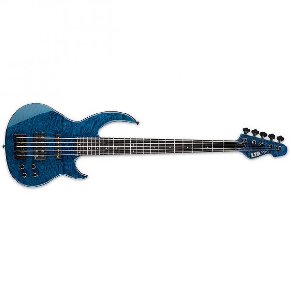 Custom ESP LTD BB-1005BQM BLKAQ 5-String Bunny Brunel Signature Bass Guitar - Black Aqua Finish (LBB1005QMBLKAQ) #1 image