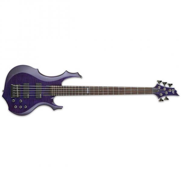 Custom ESP LTD F-Series F-155 Deluxe Bass Guitar Dark See Thru Purple 5-String F155 #1 image