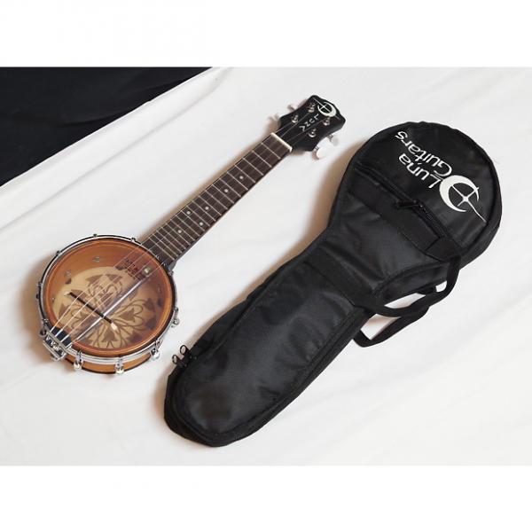 Custom LUNA Kalo 6&quot; Soprano Banjolele Banjo UKULELE new w/ Gig Bag - Taro Laser Etch #1 image