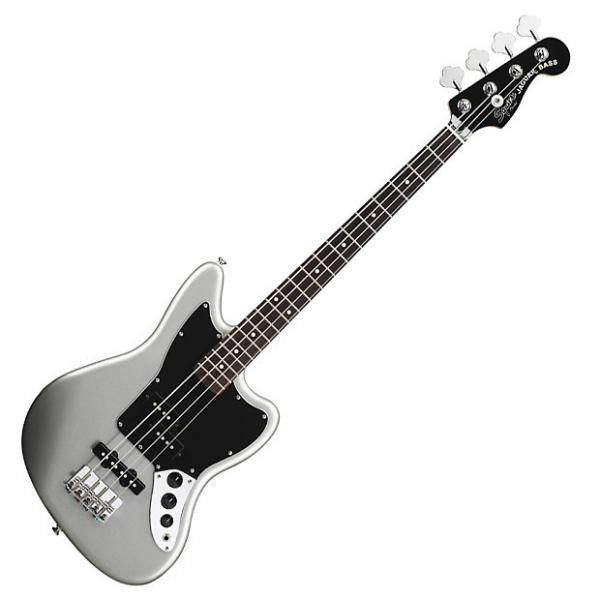 Custom Squier Vintage Modified Jaguar Bass Special SS (Short Scale) with Rosewood Fingerboard - Silver #1 image