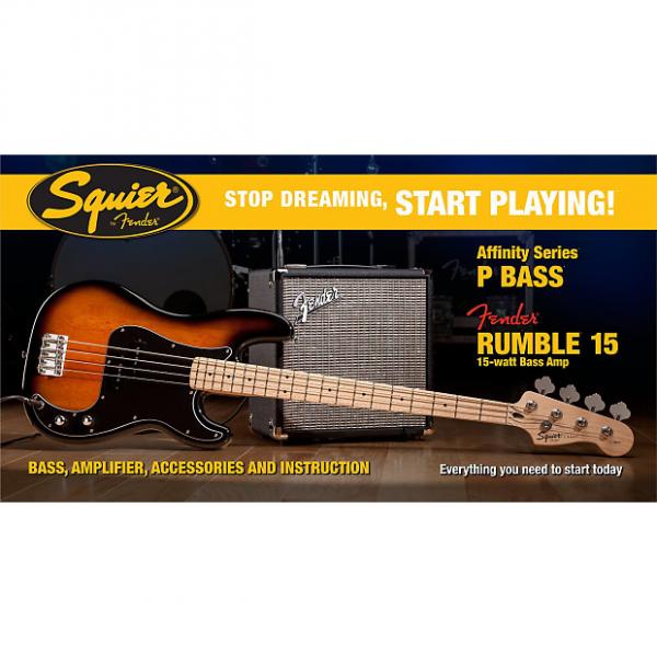 Custom 2016 Squier Affinity Series Precision Bass Pack with Fender Rumble 15 Amplifier - Sunburst #1 image